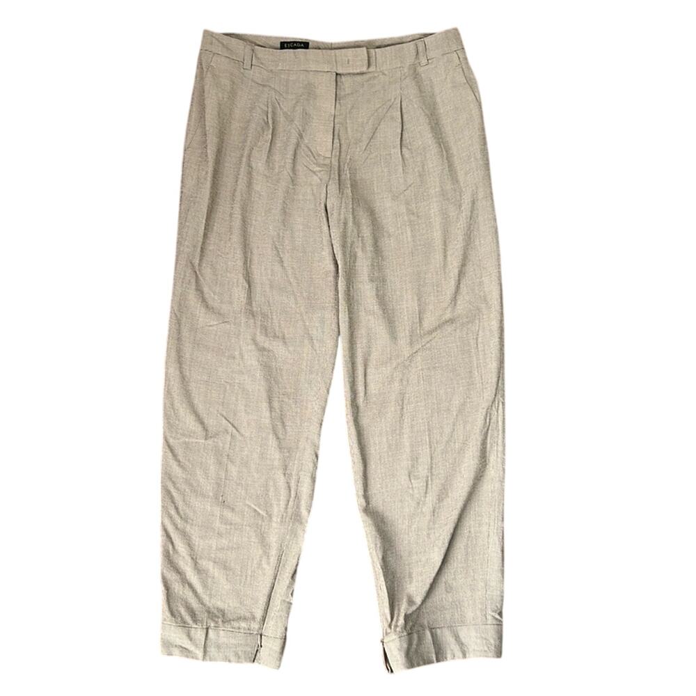 Women’s Escada silk pants zip ankle brown rescue me euro size 36 us size 6